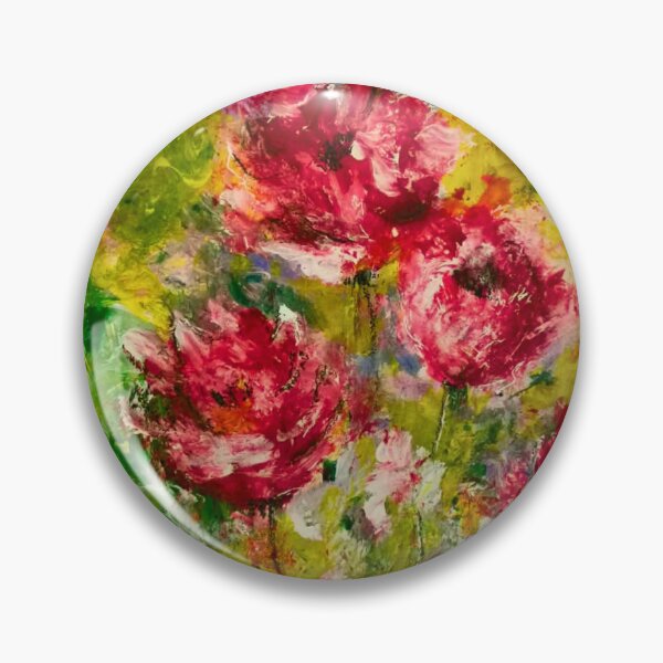Item preview, WILD GRACE – Vibrant Pink Rose Floral Painting | Abstract Botanical Garden Wall Art designed and sold by CharismaticMindArt.