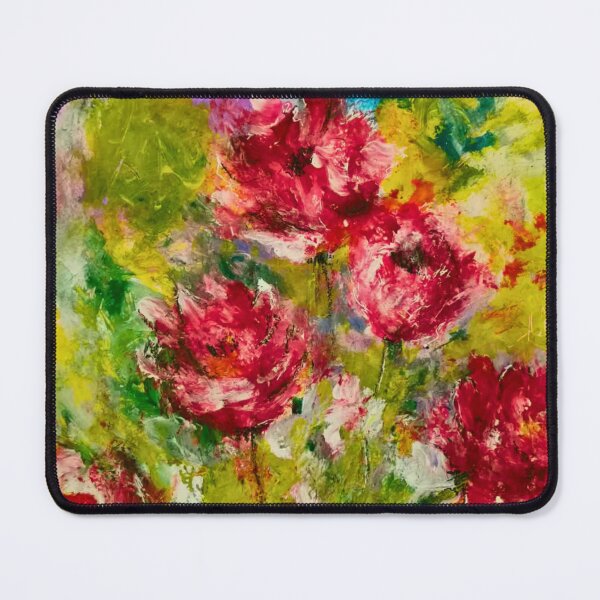 Item preview, WILD GRACE – Vibrant Pink Rose Floral Painting | Abstract Botanical Garden Wall Art designed and sold by CharismaticMindArt.