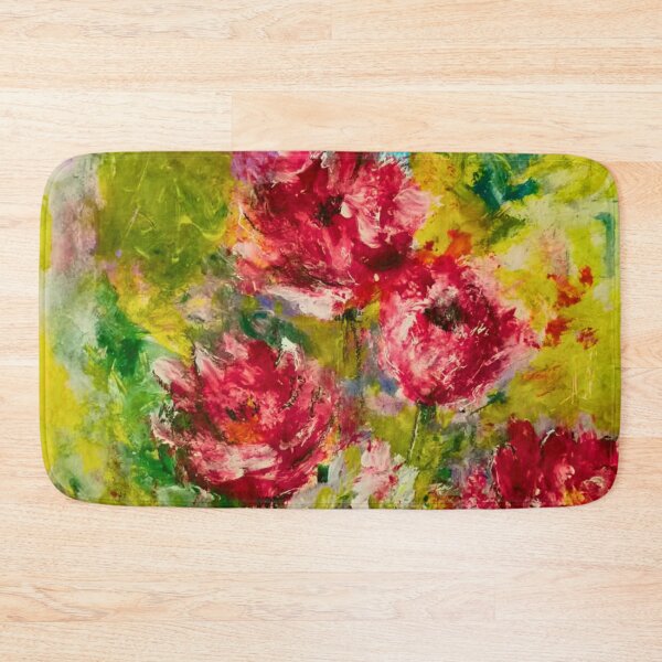 Item preview, WILD GRACE – Vibrant Pink Rose Floral Painting | Abstract Botanical Garden Wall Art designed and sold by CharismaticMindArt.