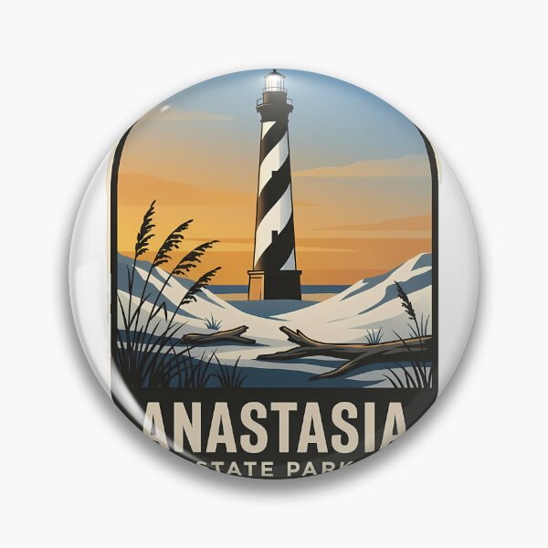 Item preview, Anastasia State Park Lighthouse View Florida Travel Badge Sticker designed and sold by DetourDgn.