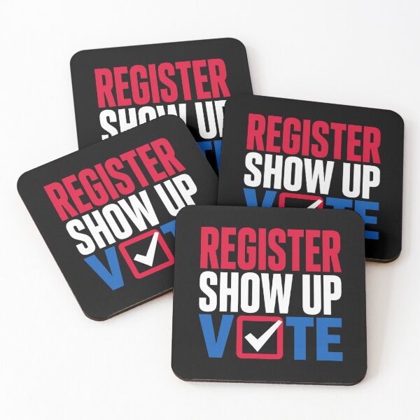 Item preview, register show up vote election day patriotic graphic designed and sold by ROUX-ART.