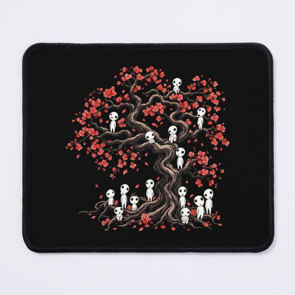 Item preview, Mystical White Forest Spirits in Red Cherry Blossom Tree designed and sold by Vermanartist.