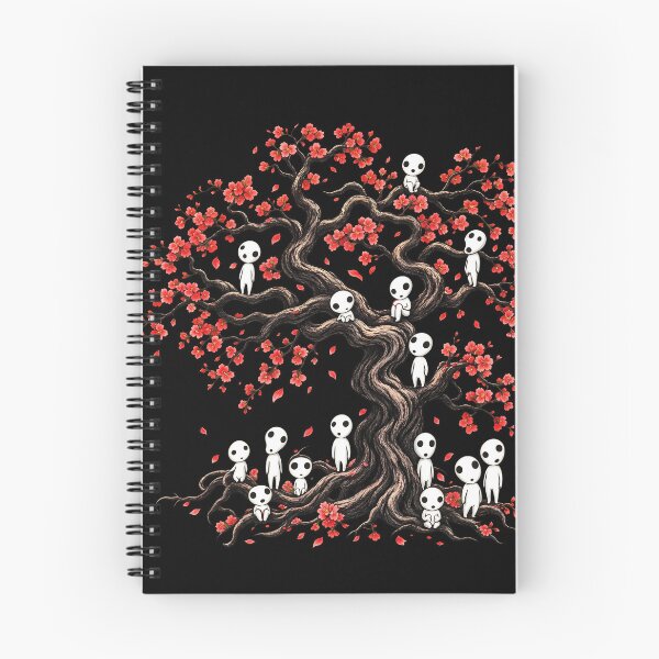 Item preview, Mystical White Forest Spirits in Red Cherry Blossom Tree designed and sold by Vermanartist.
