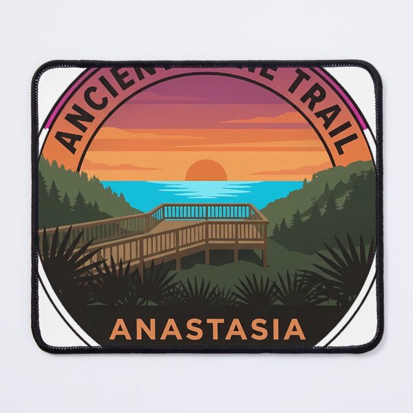Item preview, Anastasia Ancient Dune Trail Overlook Florida Circular Sticker designed and sold by DetourDgn.