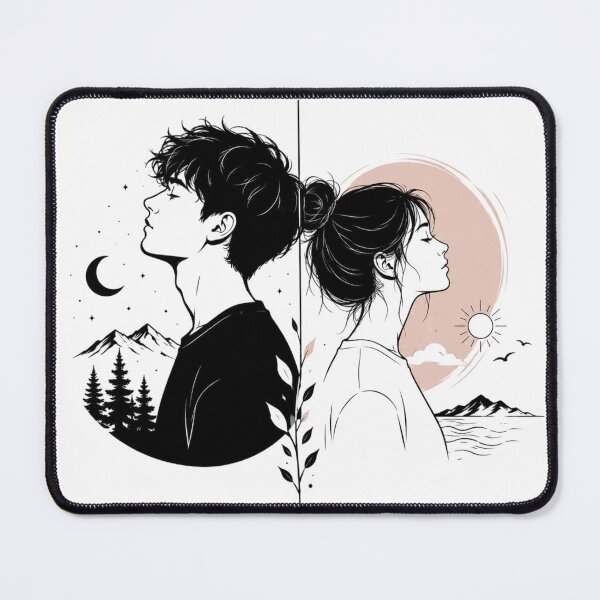 Item preview, Sun & Moon Soulmates – Minimalist Couple T-Shirt Design designed and sold by LarkLeaf.
