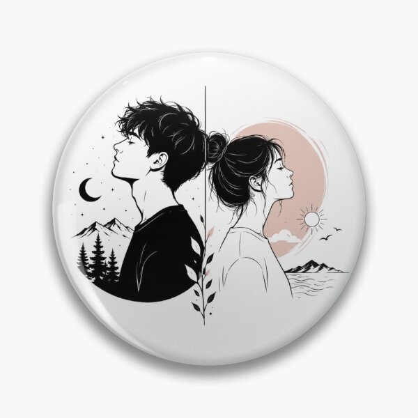 Item preview, Sun & Moon Soulmates – Minimalist Couple T-Shirt Design designed and sold by LarkLeaf.