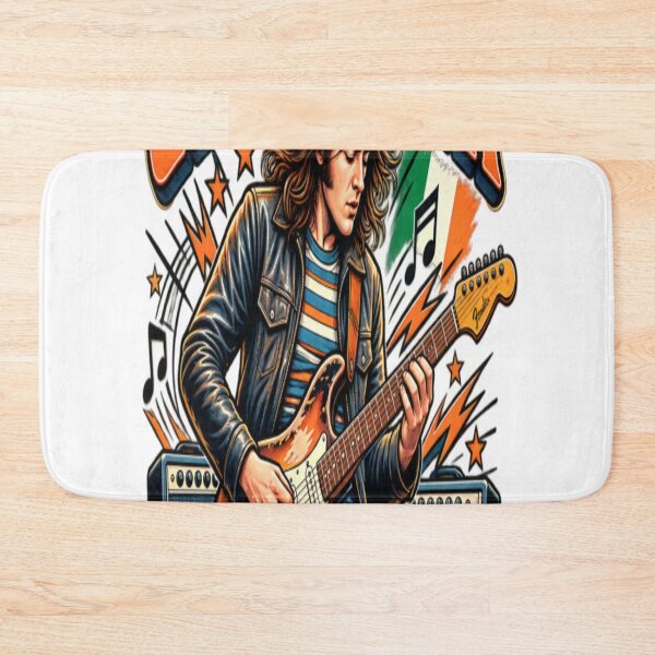 Artikelvorschau, Rory Gallagher, irische Rock- und Blueslegende, Gitarrist, Vintage-Design entworfen und verkauft von CatLovers Studio.