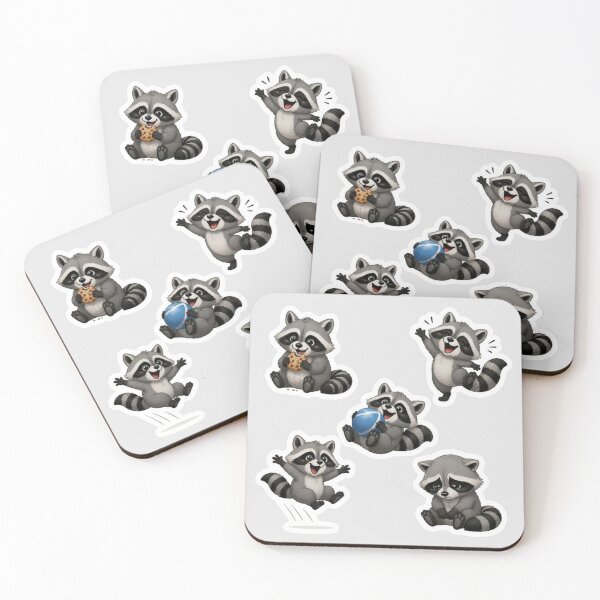 Item preview, Cute Raccoon Expressions – Playful Animal Sticker Set designed and sold by Yasmine Mohammed.