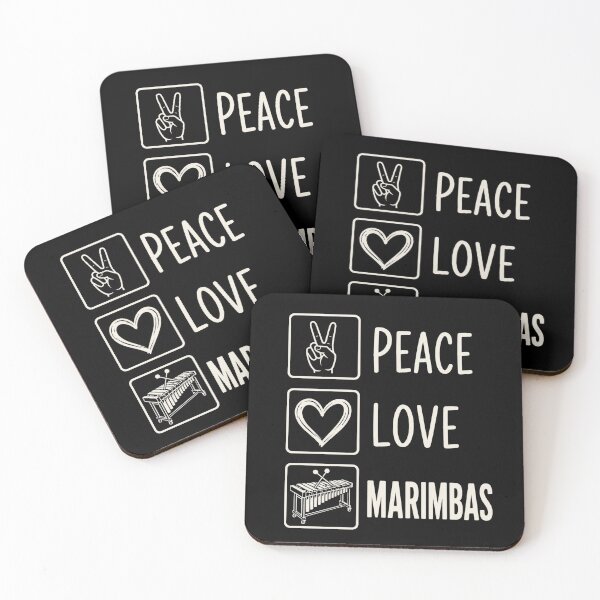 Item preview, Peace Love Marimbas Graphic with Hand Sign and Heart designed and sold by ROUX-ART.
