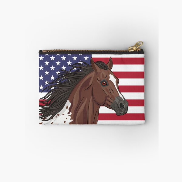 Item preview, An Appaloosa horse and the USA flag designed and sold by Cheval-de-coeur.