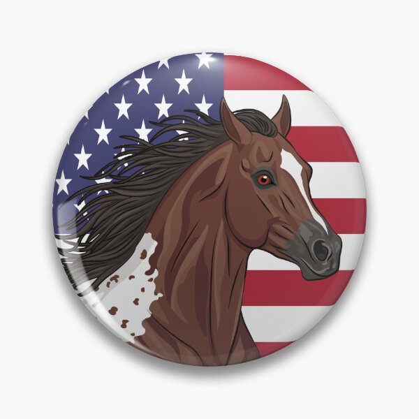 Item preview, An Appaloosa horse and the USA flag designed and sold by Cheval-de-coeur.