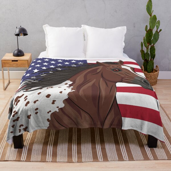 Item preview, An Appaloosa horse and the USA flag designed and sold by Cheval-de-coeur.