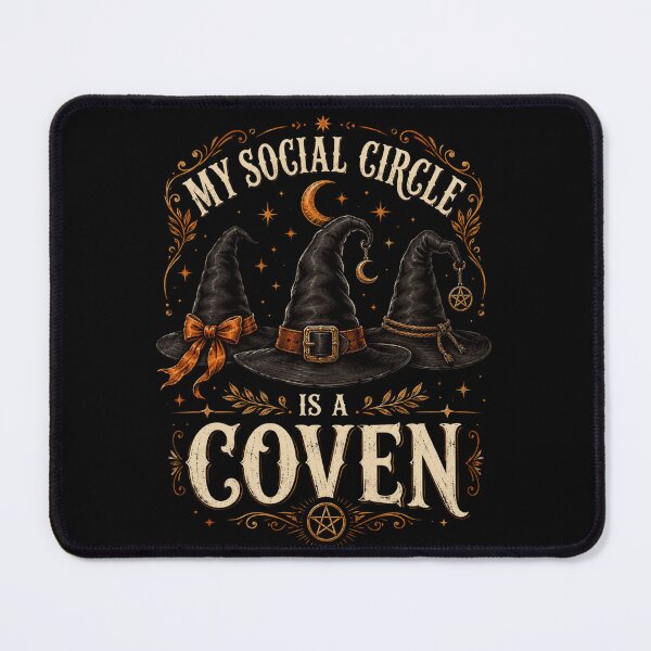Item preview, Coven My Social Circle Halloween Witch Hat Graphic designed and sold by ROUX-ART.
