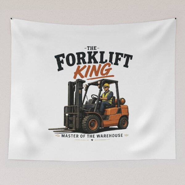 Item preview, The Forklift King – Vintage Warehouse Legend designed and sold by RetroNibylander.