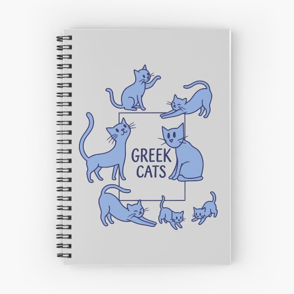 Item preview, Playful Greek Cats Blue Line Art designed and sold by MavtM.