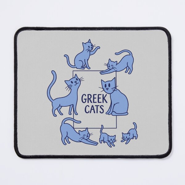 Item preview, Playful Greek Cats Blue Line Art designed and sold by MavtM.