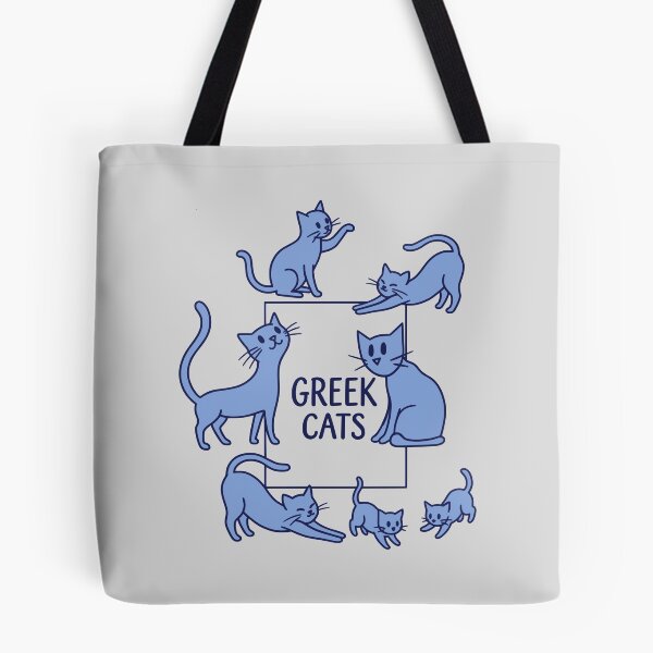 Item preview, Playful Greek Cats Blue Line Art designed and sold by MavtM.