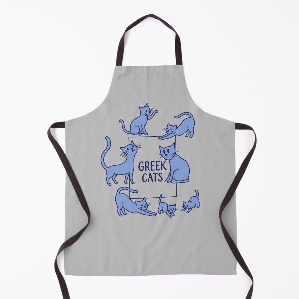 Item preview, Playful Greek Cats Blue Line Art designed and sold by MavtM.