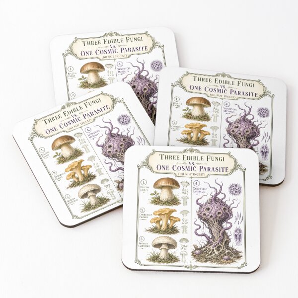 Item preview, Lovecraft: Three Edible Fungi vs Cosmic Parasite designed and sold by Fenay Designs.