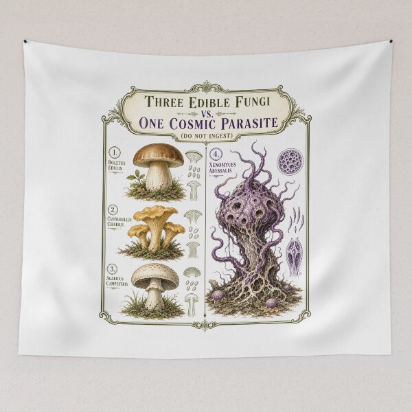Item preview, Lovecraft: Three Edible Fungi vs Cosmic Parasite designed and sold by Fenay Designs.
