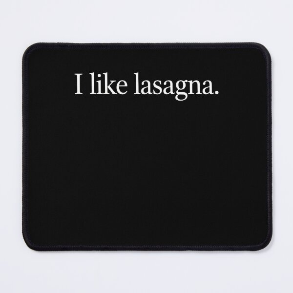 Item preview, lasagna lover quote minimalist white text on black designed and sold by ROUX-ART.