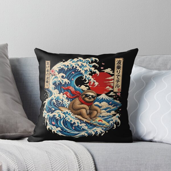 Item preview, Ukiyo-e Surfing Sloth Great Wave Japanese Art designed and sold by Vermanartist.