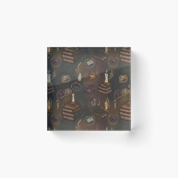 Item preview, Dark Halloween Candles Books Witchy Pattern designed and sold by IntelliMindDesigns.
