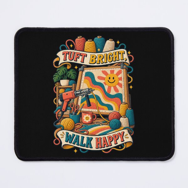Item preview, Tuft Bright Walk Happy Rug Tufting Art designed and sold by CheerfulNest.