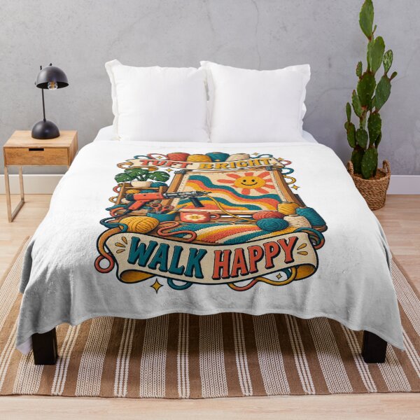 Item preview, Tuft Bright Walk Happy Rug Tufting Art designed and sold by CheerfulNest.