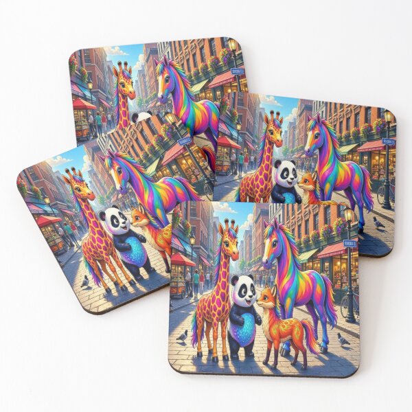 Item preview,  Rainbow Horse and Cute Animal Friends on the Street designed and sold by Breezes-of-Ida.
