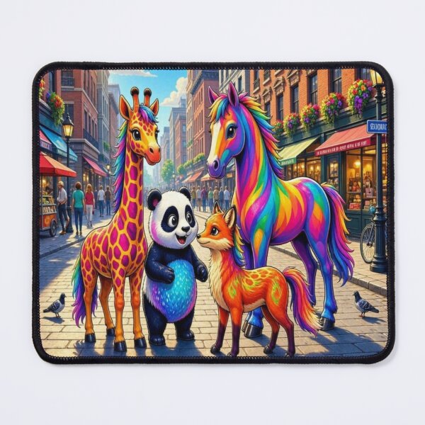 Item preview,  Rainbow Horse and Cute Animal Friends on the Street designed and sold by Breezes-of-Ida.