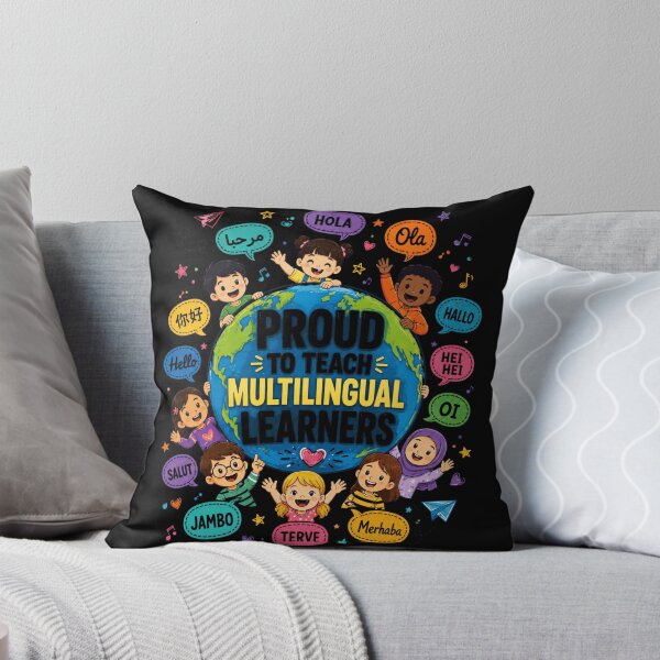 Item preview, multilingual learners globe with cheerful kids and greetings designed and sold by ROUX-ART.