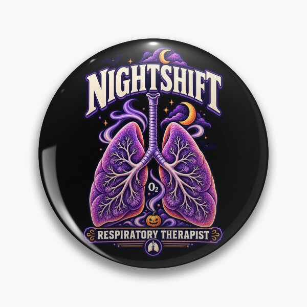 Item preview, Spooky Retro Nightshift Respiratory Therapist Halloween Lung Design - Purple Anatomical Lungs, Trachea, Bats & Pumpkin | Respiratory Care Week Medical Shirt designed and sold by ClinicalHubs.