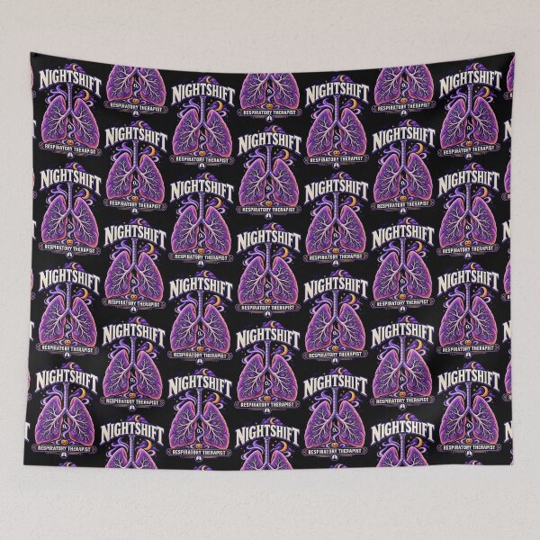 Item preview, Spooky Retro Nightshift Respiratory Therapist Halloween Lung Design - Purple Anatomical Lungs, Trachea, Bats & Pumpkin | Respiratory Care Week Medical Shirt designed and sold by ClinicalHubs.