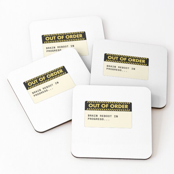 Item preview, Out of Order: Brain Reboot in Progress Sign Sticker designed and sold by NoBatteryClub.