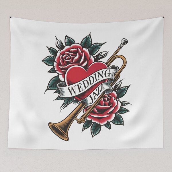 Item preview, Wedding Jazz Trumpet – Roses, Love & Music designed and sold by Art-Arcade6.