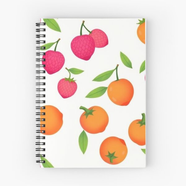 Item preview, Cute Pink Lychee fruits and Bright Orange Persimmons designed and sold by Asiantrendzz.