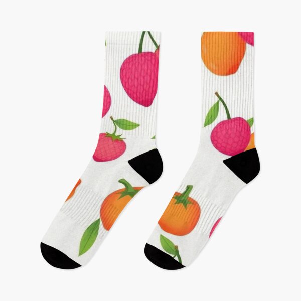 Item preview, Cute Pink Lychee fruits and Bright Orange Persimmons designed and sold by Asiantrendzz.