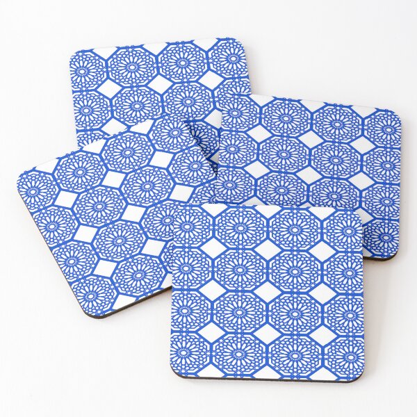 Item preview, Moroccan Cobalt Blue Zellige Geometric Pattern designed and sold by wiwiart.