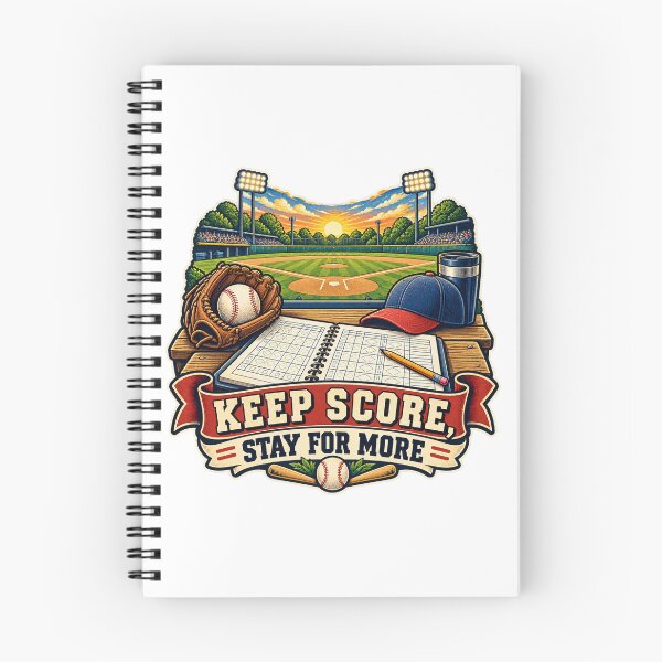 Item preview, Keep Score Stay For More Baseball Fan Art designed and sold by CheerfulNest.