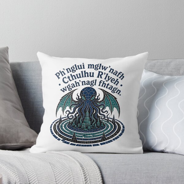 Item preview, Cthulhu R'lyeh Fhtagn Blue Mosaic designed and sold by Fenay Designs.
