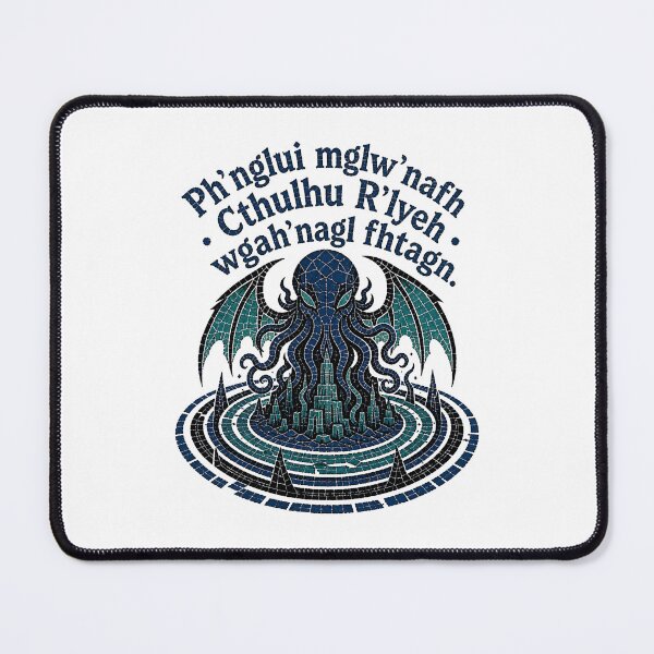 Item preview, Cthulhu R'lyeh Fhtagn Blue Mosaic designed and sold by Fenay Designs.