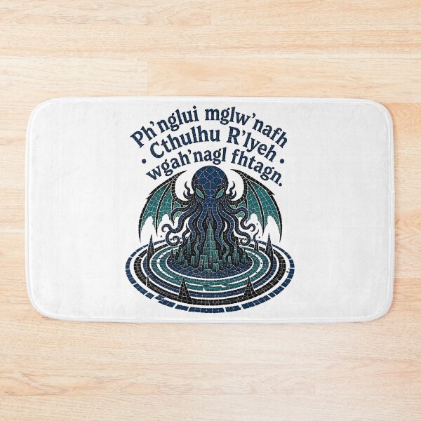 Item preview, Cthulhu R'lyeh Fhtagn Blue Mosaic designed and sold by Fenay Designs.
