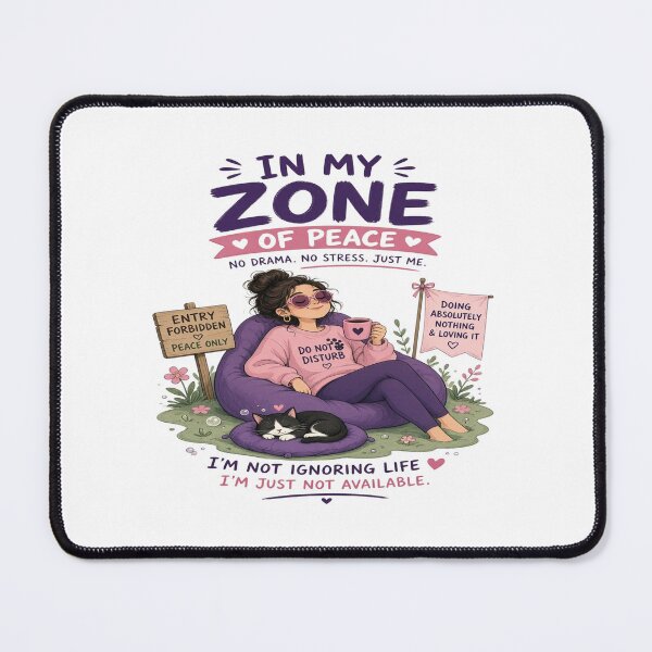 Item preview, In My Zone Of Peace - Cozy Chill Introvert Girl & Cat Graphic designed and sold by Sushikidsntoddlers.