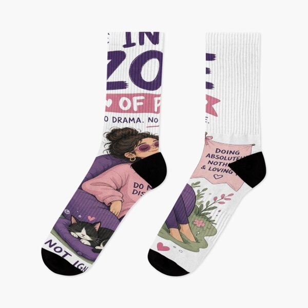Item preview, In My Zone Of Peace - Cozy Chill Introvert Girl & Cat Graphic designed and sold by Sushikidsntoddlers.
