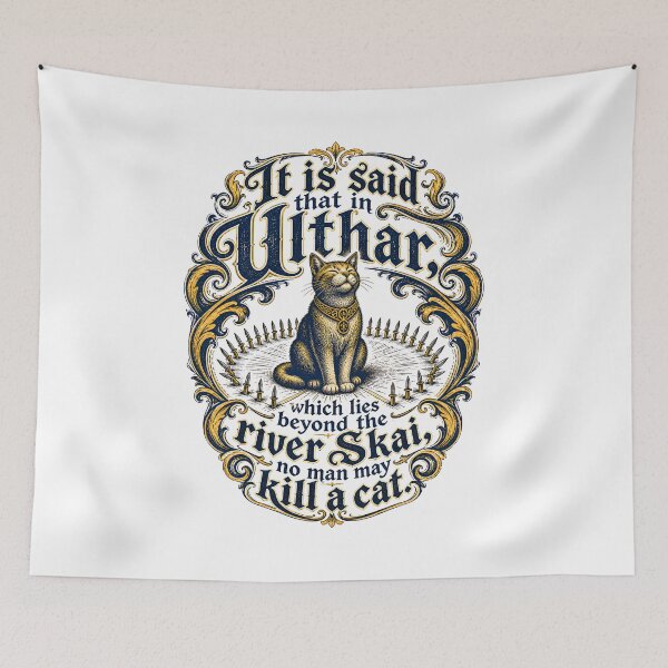 Item preview, The Cats of Ulthar Ornate River Skai Quote designed and sold by Fenay Designs.