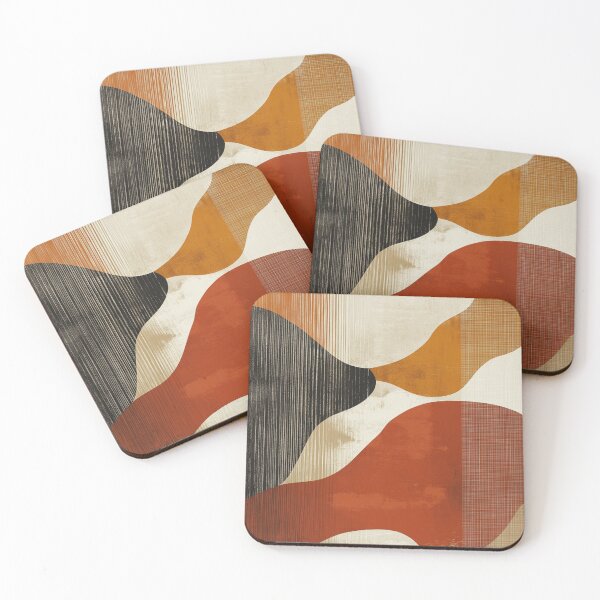 Item preview, Mid-Century Fluid Shapes - Two Tone Earthy - Modern Organic Abstract Retro Art designed and sold by GrinGalore.