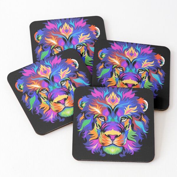 Item preview, Colorful Lion Head Vibrant Pop Art Wildlife designed and sold by Hilal-Studio.
