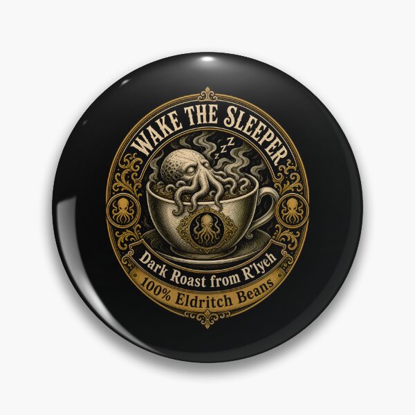 Item preview, Wake the Sleeper R'lyeh Eldritch Coffee Label designed and sold by Fenay Designs.