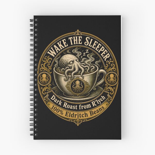 Item preview, Wake the Sleeper R'lyeh Eldritch Coffee Label designed and sold by Fenay Designs.